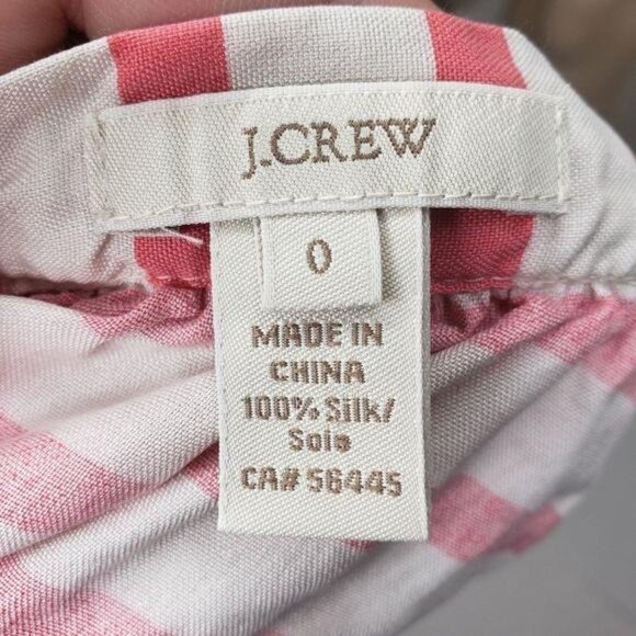 J.Crew Womens Red & White Striped Halter Top Bow Tie Neck Size 0 100% Silk - Picture 6 of 6